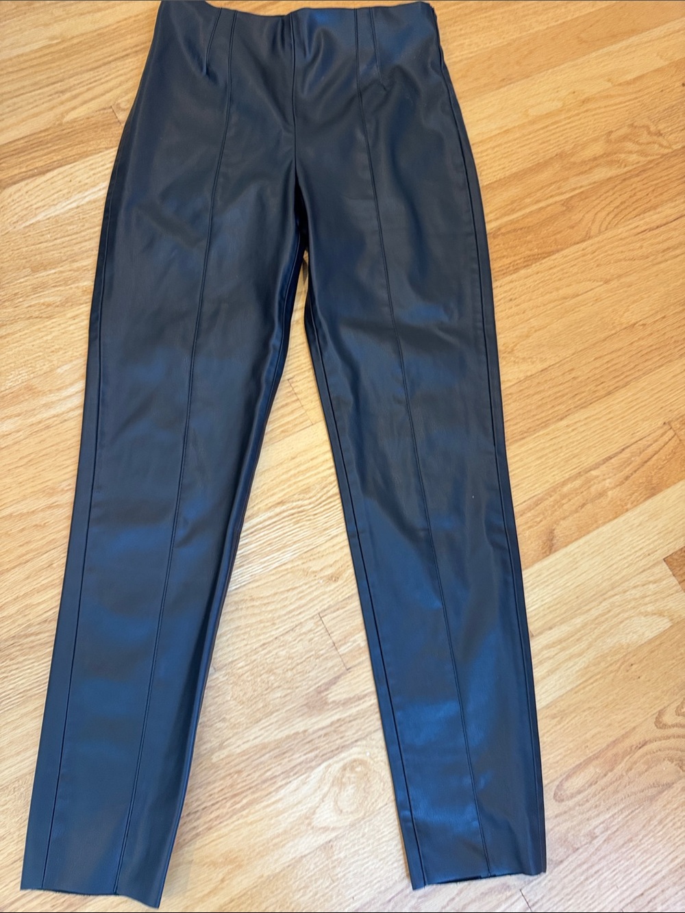 Zara Black Faux Leather Slim Leg Pants